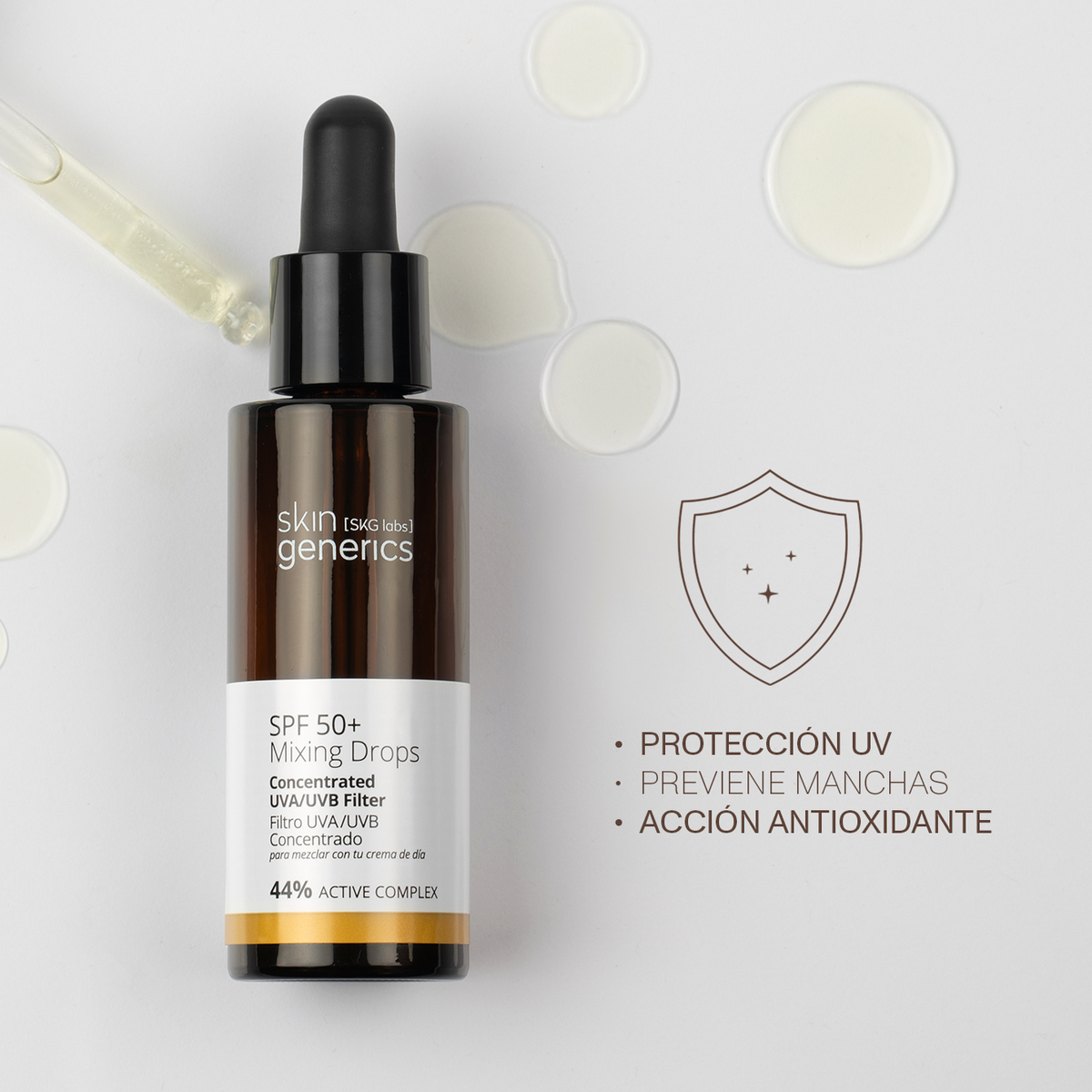 Protector solar concentrado SPF 50+ Para mezclar con tu crema de día - Skin Generics - imagen 2
